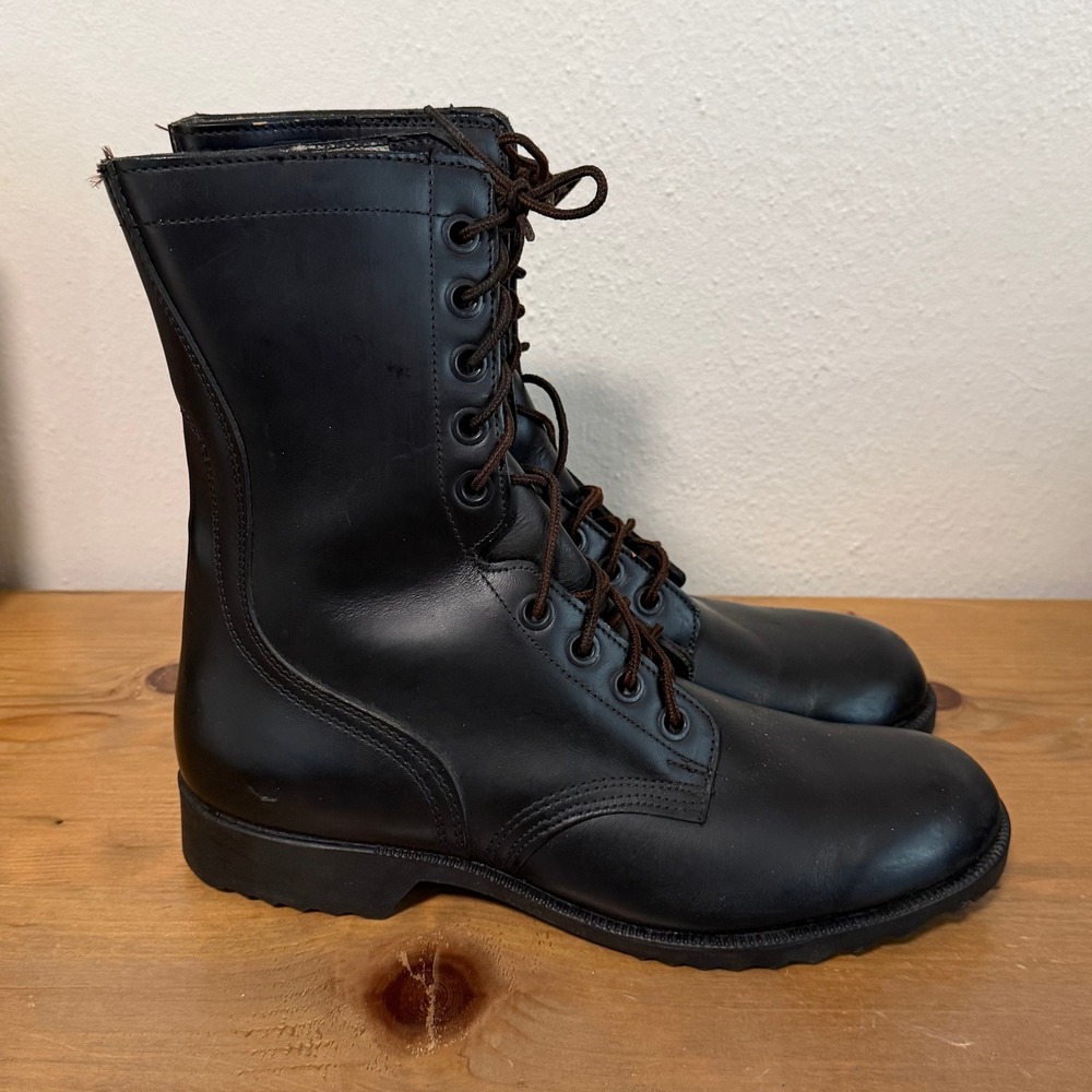 Vintage 80s US Military Combat Boots Leather Ro-Search 10.5 R Mens Steel Toe